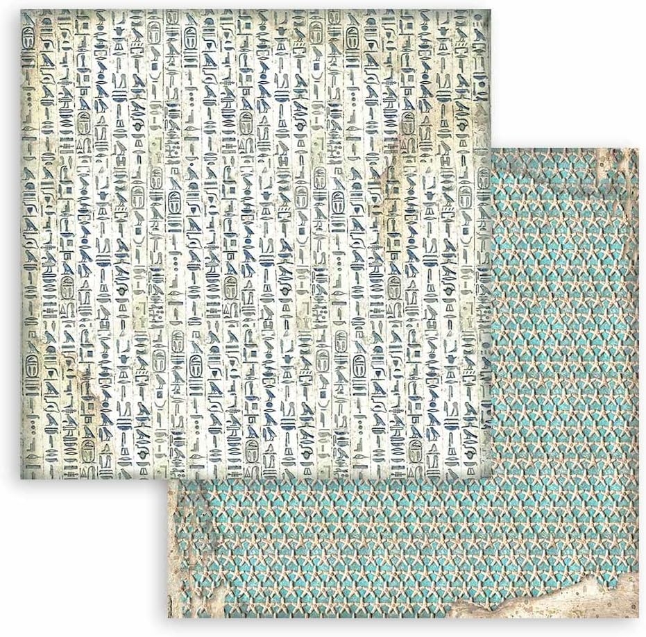Stamperia - Scrapbook Paper Pad for Scrapbooking, Albums, Card Making, Bullet Journals, and More, Acid Free, Double-Sided, Perfect for Crafts and Gifting (Land of Pharaohs Background) (20.3 x 20.3 cm)