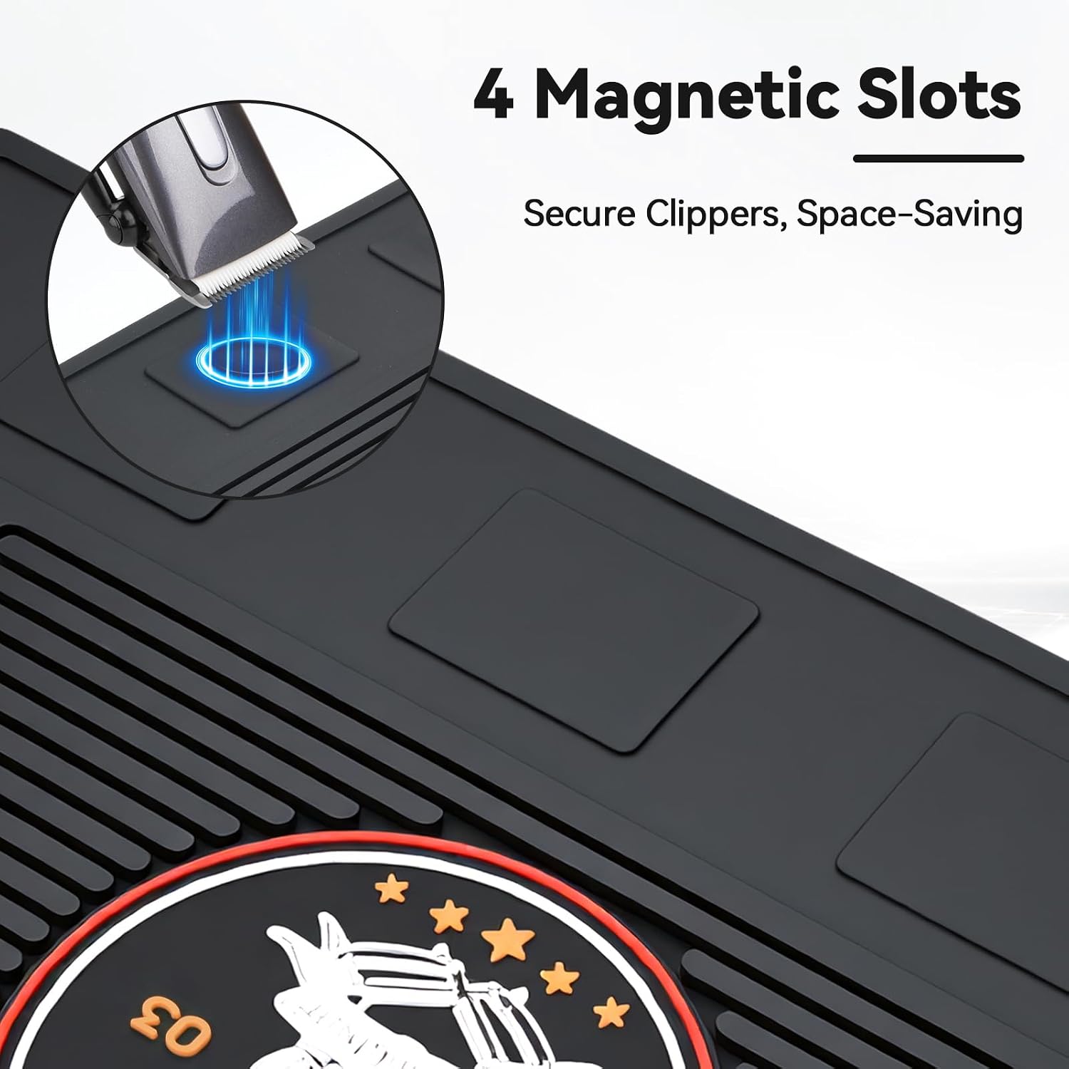 Barber Mat for Clippers with 4 Built in Magnets, 17.7 × 11.8 inch