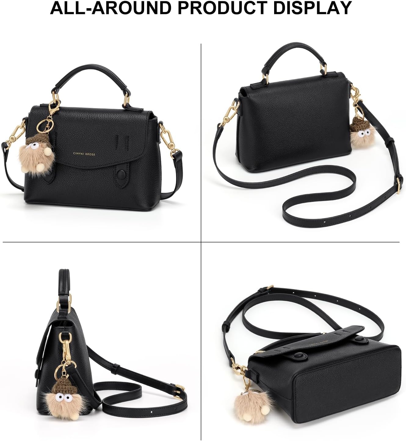 Crossbody Bags For Women, Leather Handbags For Women, For Two Carrying Styles With Charms - Image 7