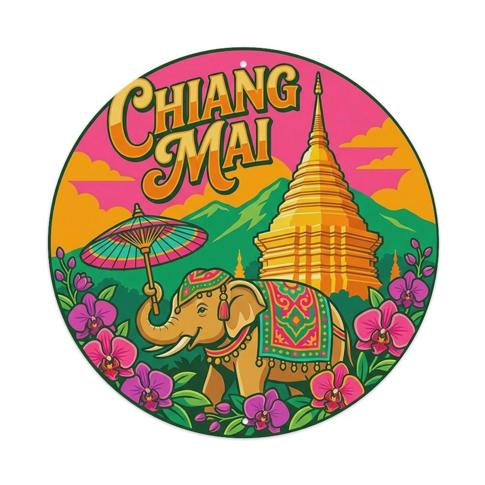 Travel Retro Thailand Chiang Mai Metal Tin Sign