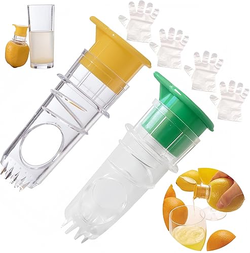 Paquete de 2 exprimidores de limón, exprimidor de limón Tienda, 4 pares de guantes desechables de polietileno