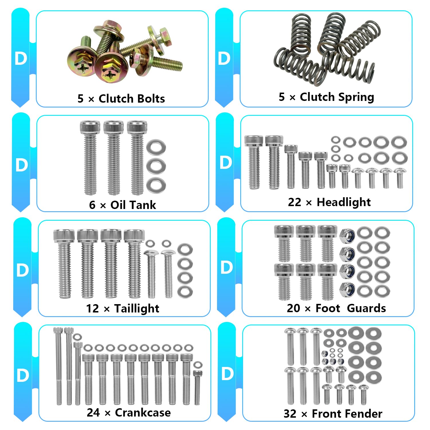 532 Pcs Complete Blaster Body Bolt Kit Compatible with Yamaha Blaster 200 YFS200 1988-2006, 304 Stainless Steel Engine Maintenance Restoration Bolt