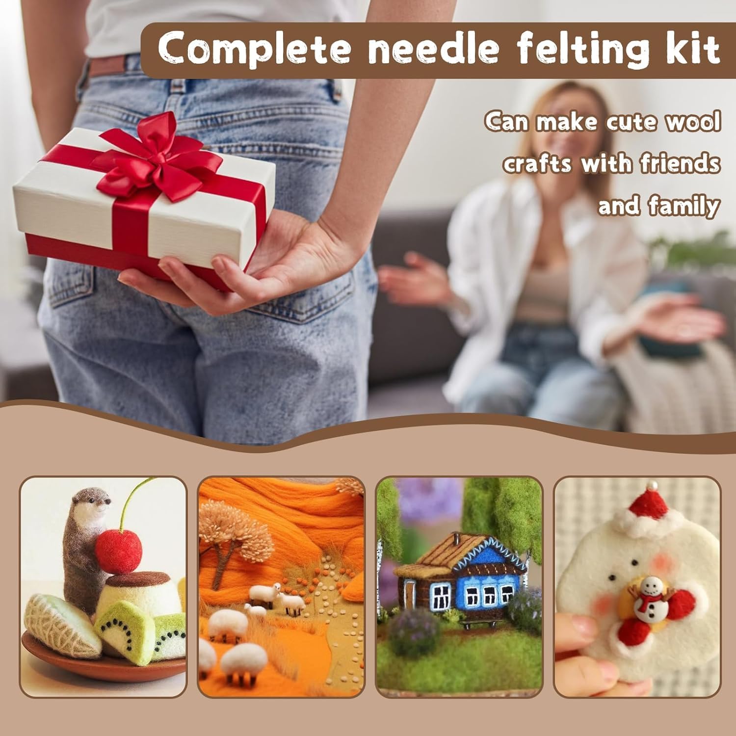 LetCart Kit per infeltrimento ad ago per principianti, 6 pezzi, kit di base per infeltrimento di lana con istruzioni dettagliate (lingua italiana non garantita)