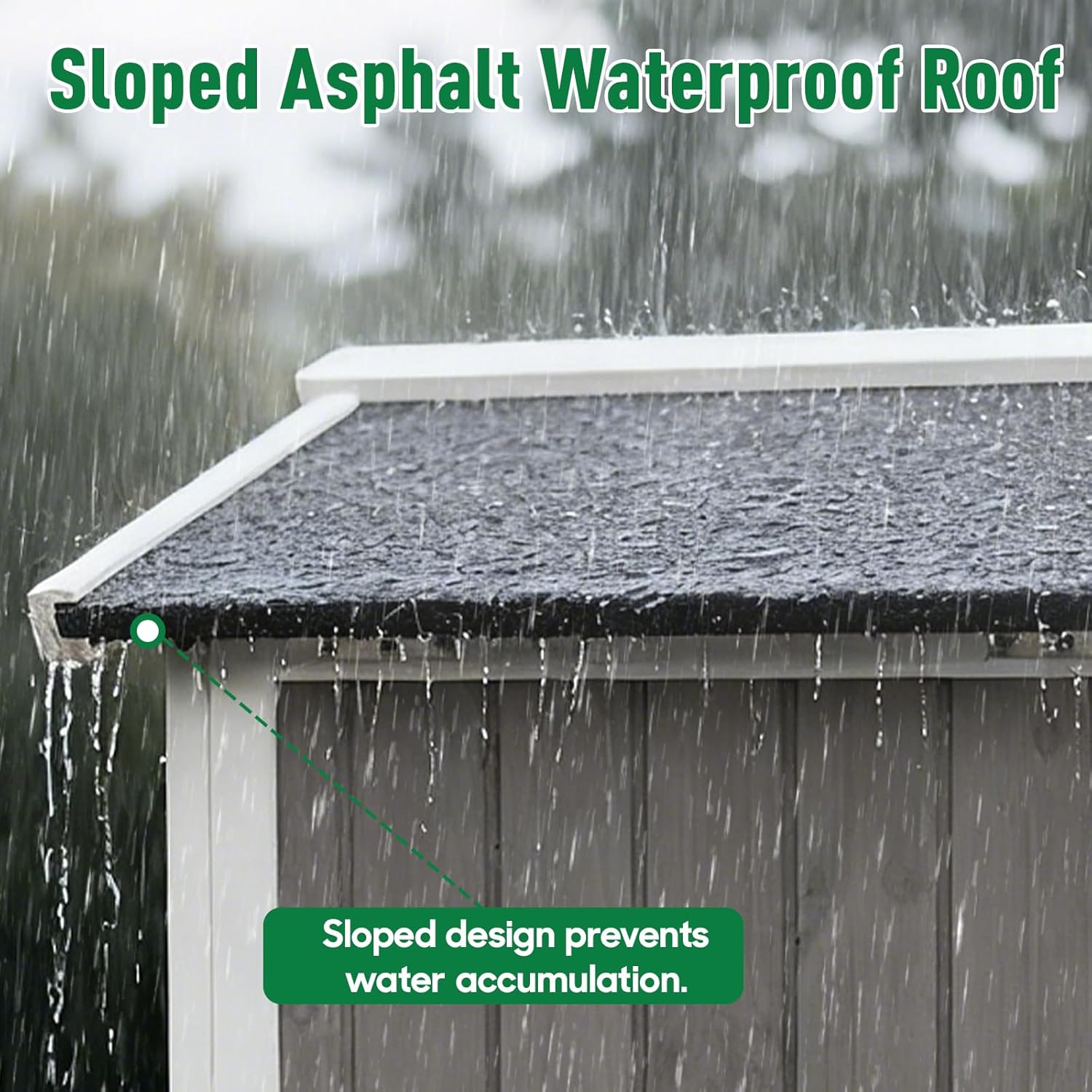 2-Story Outdoor Cat House, Weatherproof Cat Shelter with 2 Platforms, 2 Escape Doors, Openable Roof, Removable Floor, Ideal for Feral Cats in Outdoors & Indoors, Green