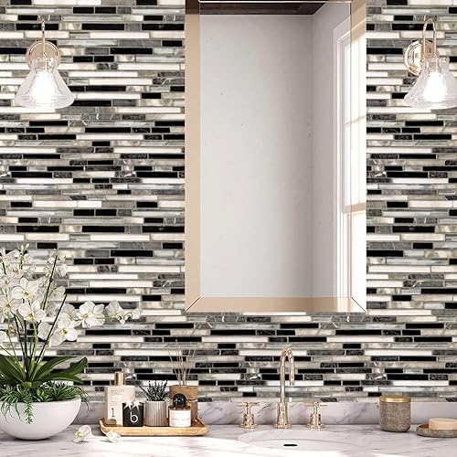 Miniatura 8 de Livebor Papel Tapiz Despegar y Pegar para Respaldo de Cocina, Papel Tapiz 17.7 pulgadas x 196.8'' Papel de Contacto para Azulejos, Papel Tapiz de