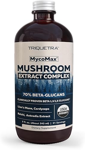 MycoMax Complejo de hongos  70% beta-glucanos, suplemento de hongos de máxima potencia, cultivo en Estados Unidos + extracción ultrasónica  Melena