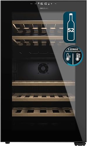Cave à Vin 52 Bouteilles avec Double Zone de Température Cecotec