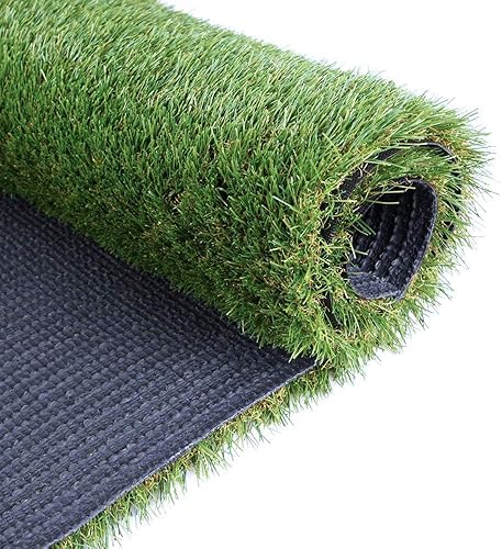 Petgrow  Alfombra de césped artificial sintético de 8 x 18 pies, 1.38 pulgadas para exteriores e interiores, alfombra de césped artificial para