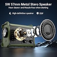 Vista 4 de 12000mAh/44400mWh Emergency Radio-NOAA Approved Weather Radio with AM/FM Portable Solar Panel/Hand Crank/AC Input Rechargeable Battery and