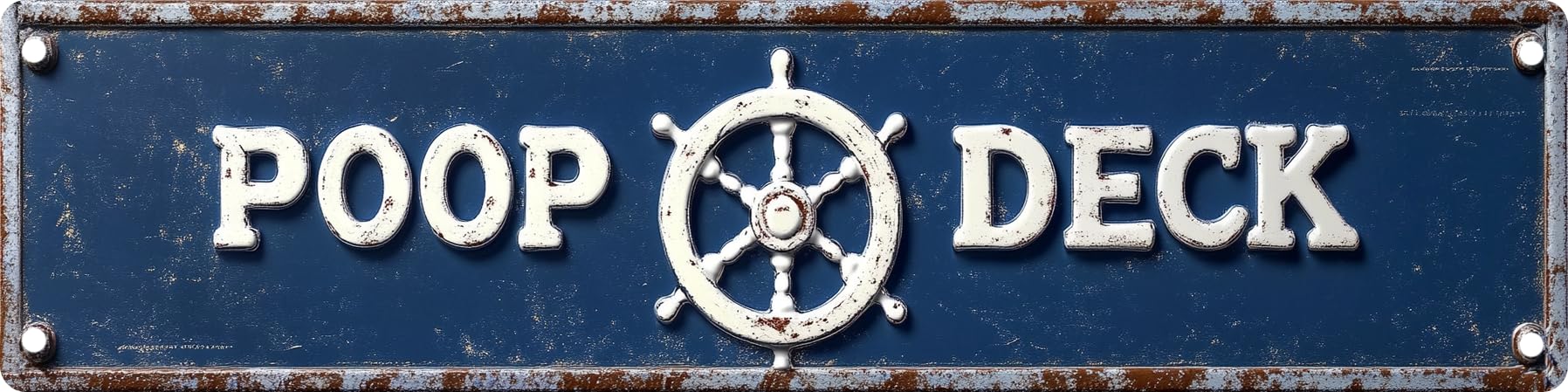 FWBOYSV Vintage Tin Poop Deck Sign Retro Metal Sign Suitable For Home Street Shop Garage Bar Farm Garden - Multi-Purpose Metal Sign For Indoor/Outdoor Use Plaque 4x16 Inch