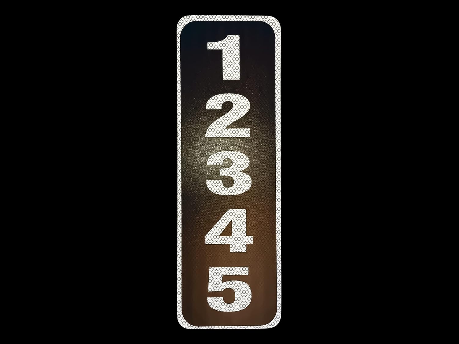 Reflective Customized house number Plaque – 911 UV Printed Address Sign Plate– Made in USA Pre-Drilled Address Plaques for Outside, Double Sided Vertical, Black