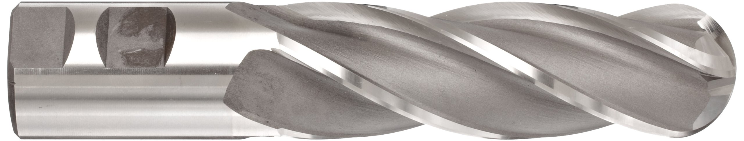 Melin Tool CC-LB Cobalt Steel Ball Nose End Mill, Weldon Shank, Uncoated (Bright) Finish, 30 Deg Helix, 4 Flutes, 6.5000
