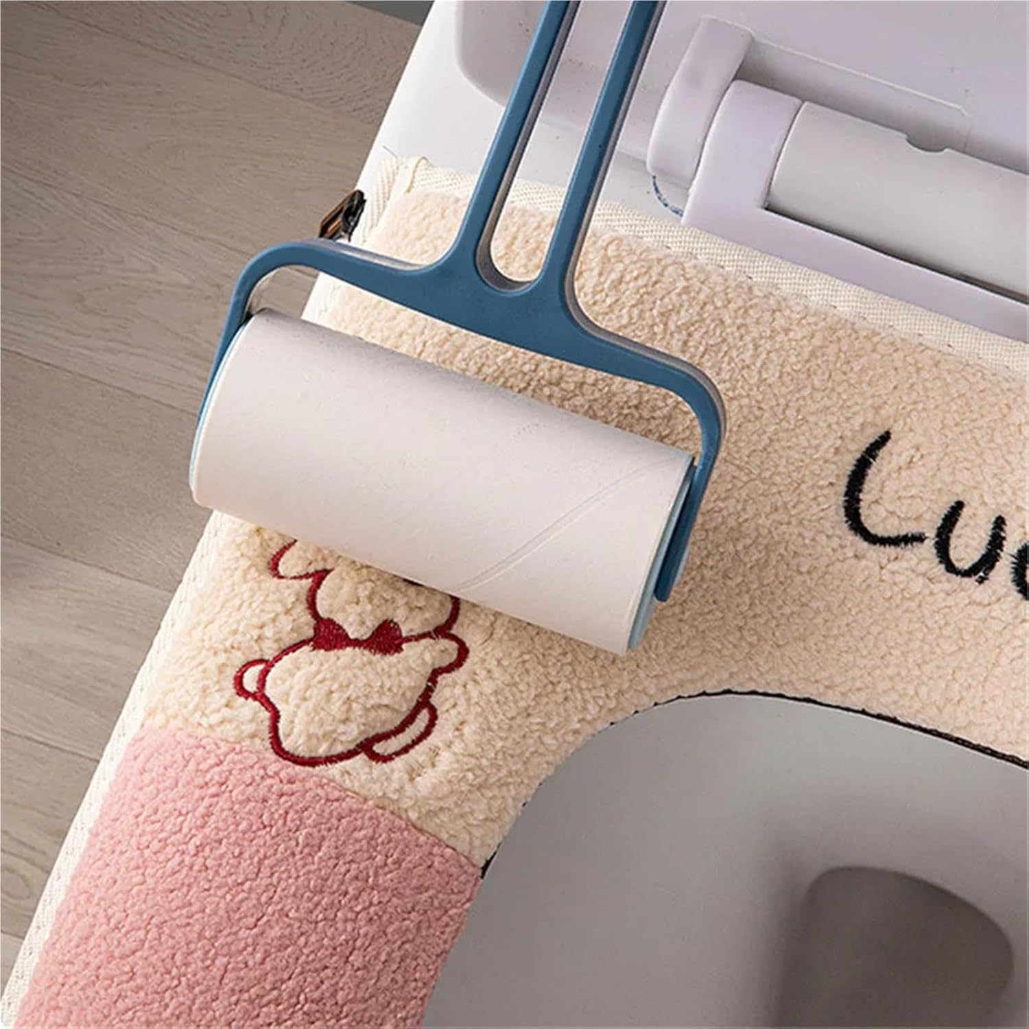 Universal Toilet Seat Cover Winter Warm Soft WC Mat Bathroom Washable Removable Zipper With Flip LidHandle(C)