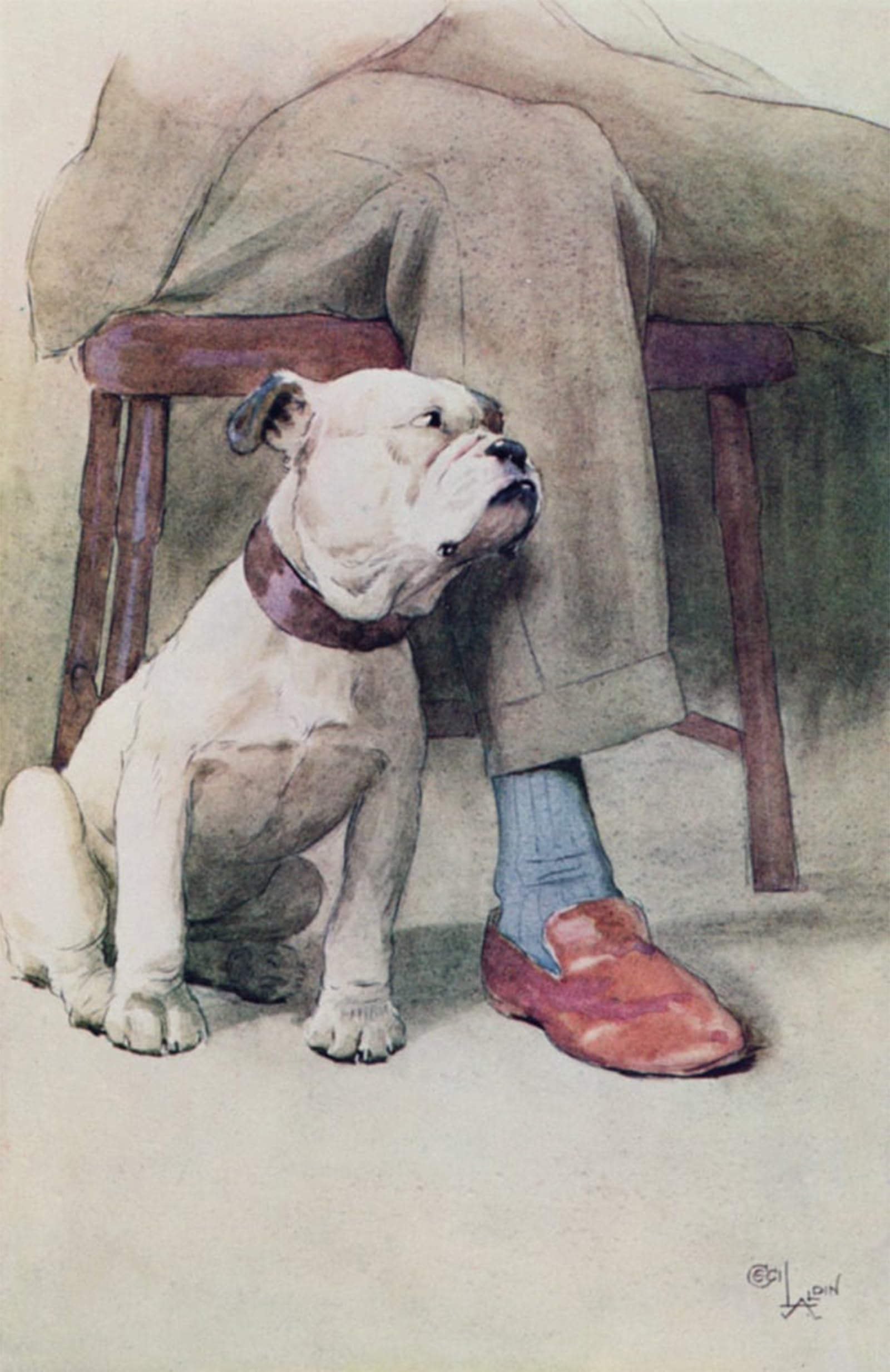 POSTERIIk Vintage Classic Picture Landscape Artwork Dog by Cecil Charles Windsor Aldin Portrait Canvas Painting for Office Home Decor 60x90cm