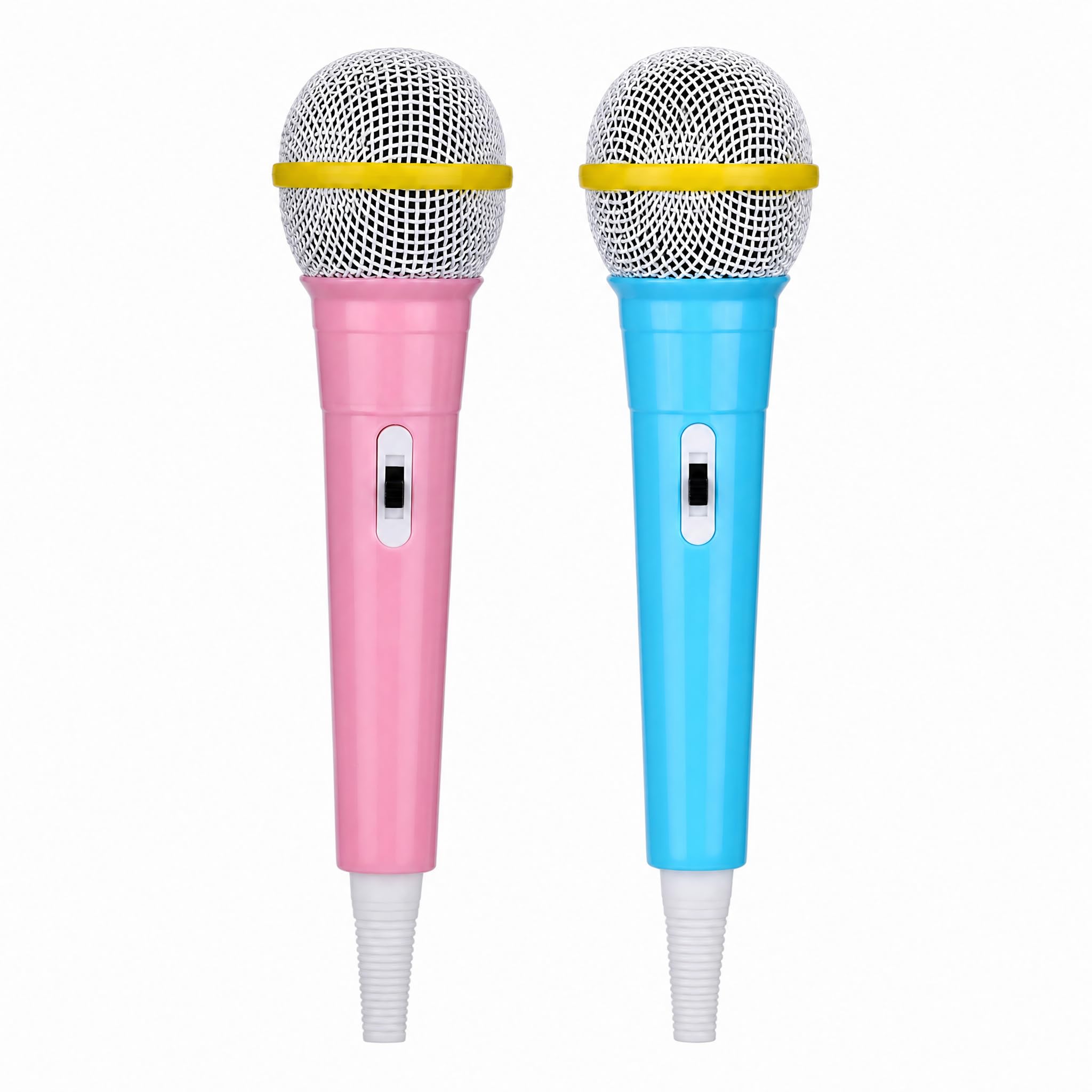 Efuwfugc 2pcs Fake Microphone, Professional Simulation Props Set, Stage Performance Equipment, Theatrical Performances And Photography Sessions, Lightweight Design With Blue And Pink ﻿ ﻿