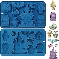 Vista 8 de Sidosir 4 moldes de chocolate con calavera de gomita, moldes de caramelo de calavera de gomita, moldes de silicona antiadherentes con 2 cuentagotas