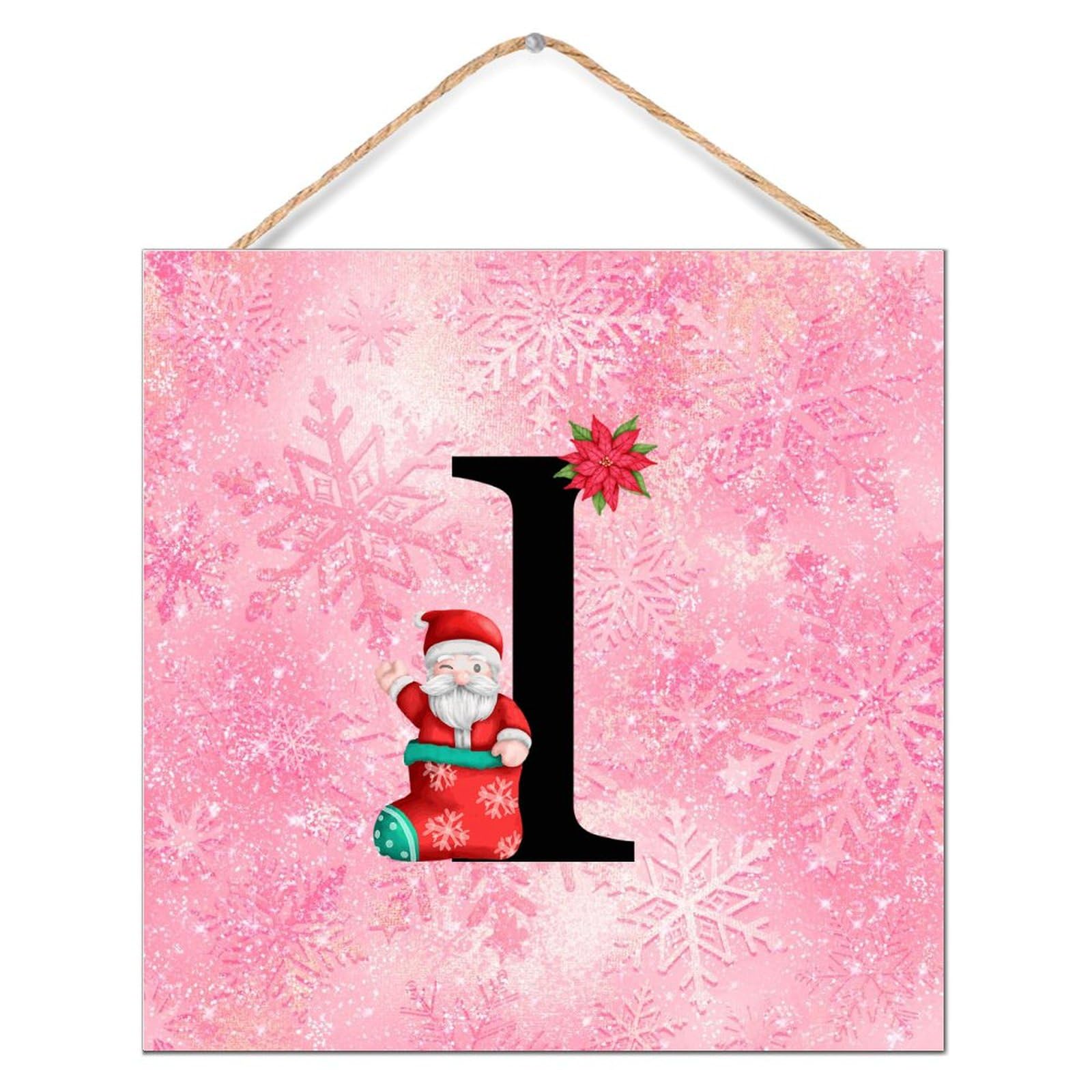 Décoration murale personnalisée de Noël avec Père Noël mignon et panneau en bois