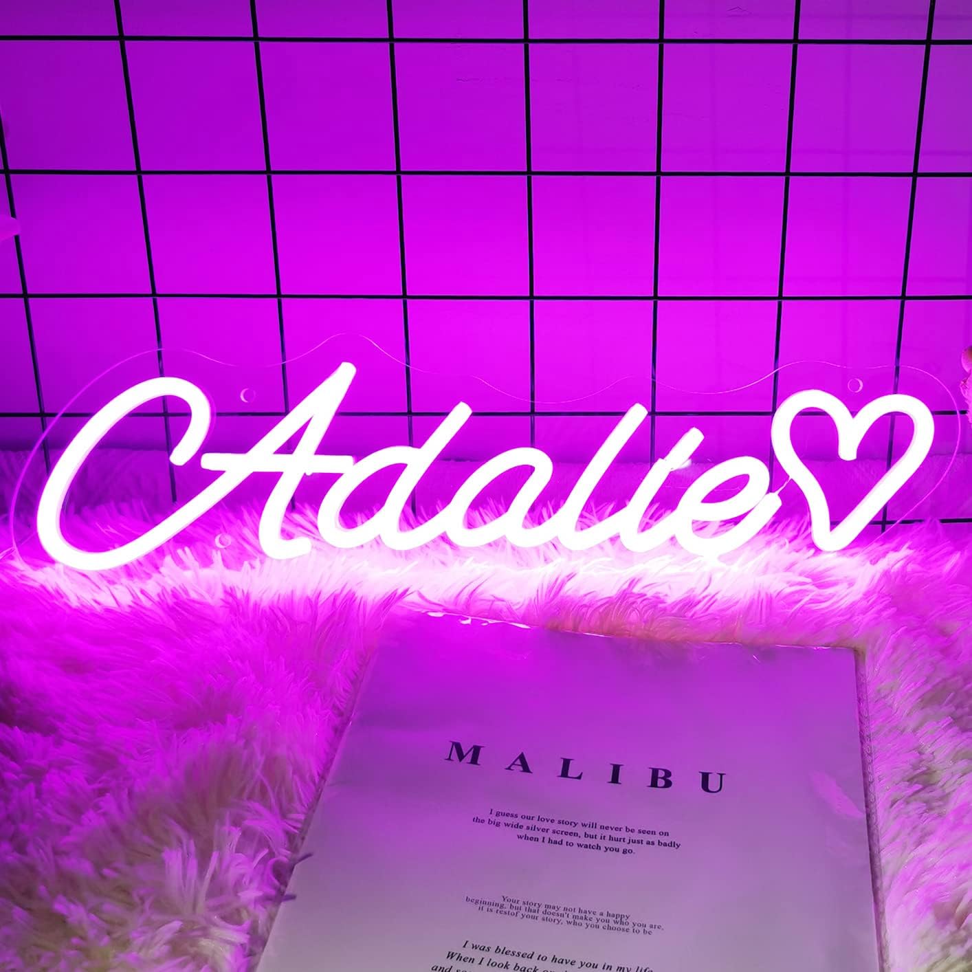 Custom Neon Signs with Heart/Crown/Star, 1 Line/20"-30" Personalized Dimmable LED Neon Name Light Signs for Wall Decor Wedding Party Bedroom Birthday Gift Bar Business Logo Neon Sign Customizable
