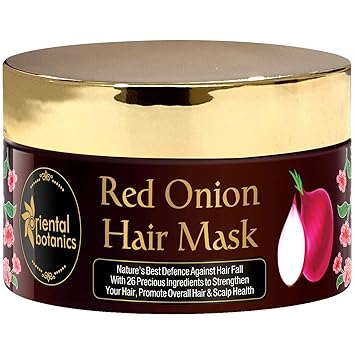 Oriental Botanics Red Onion Hair Mask, 200 ml with Red Onion Oil for Strong, Conditioned & Healthy Hair | Cruelty Free & Vegan | Paraben Free