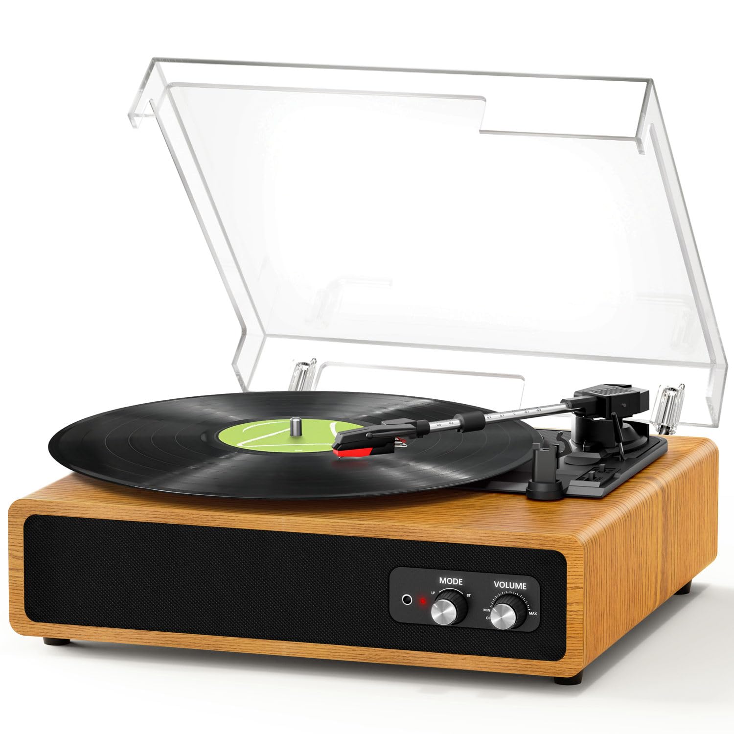 FYDEE Bluetooth Vinyl Record Player with Built-in Speakers