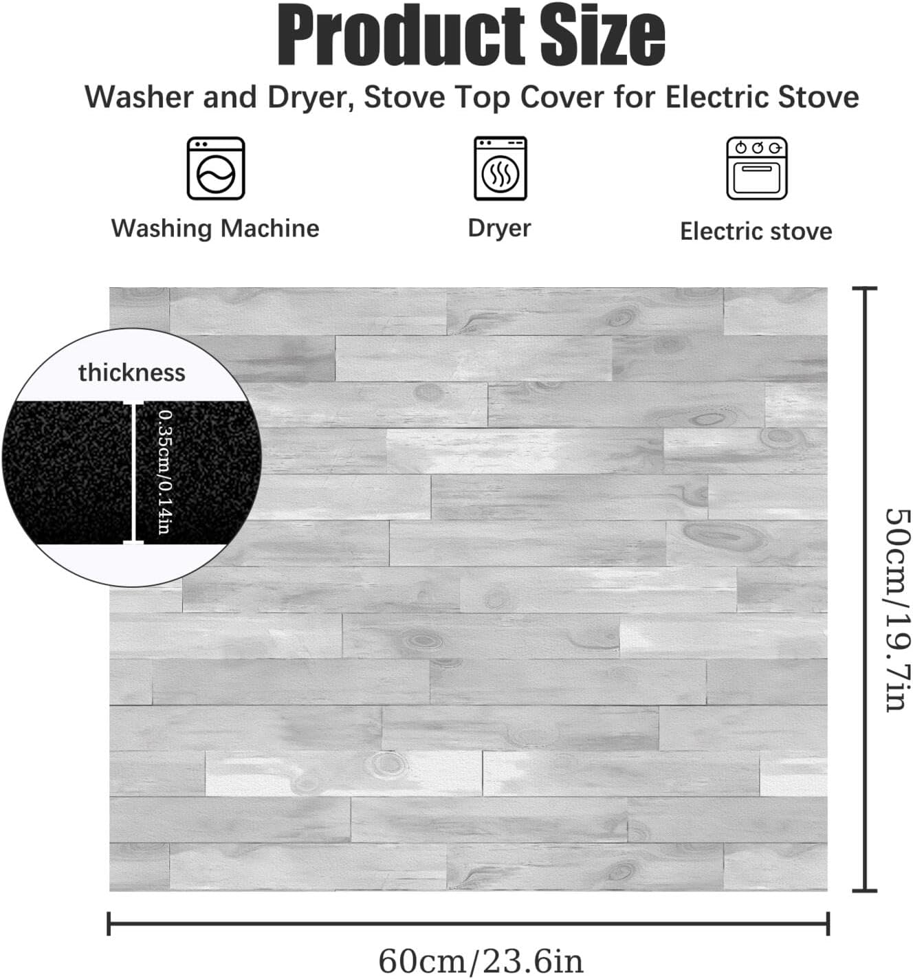 Washer and Dryer Covers for the Top 23.6" X 19.7", Washer and Dryer Top Protector Mat, Non Slip Washing Machine Dust Cover Pad for Laundry Room Kitchen Home Decor