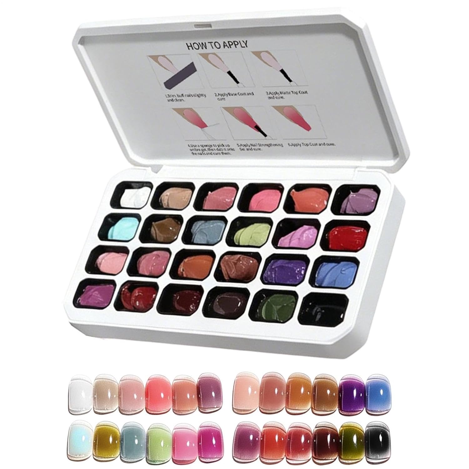 Nail Paint 24 Colors Patting French Manicure Art Palette