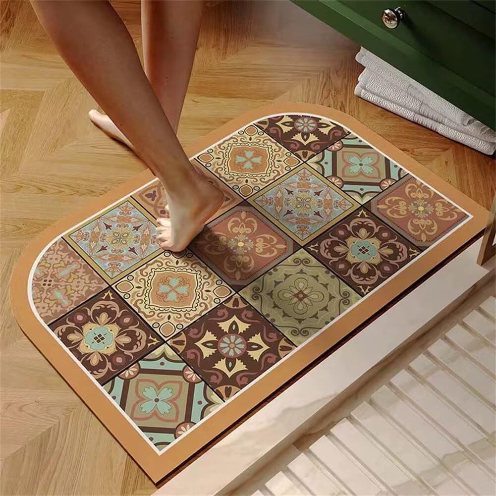 Tapis salle de bain absorbant lavable idéal pour douche chambres et buanderie