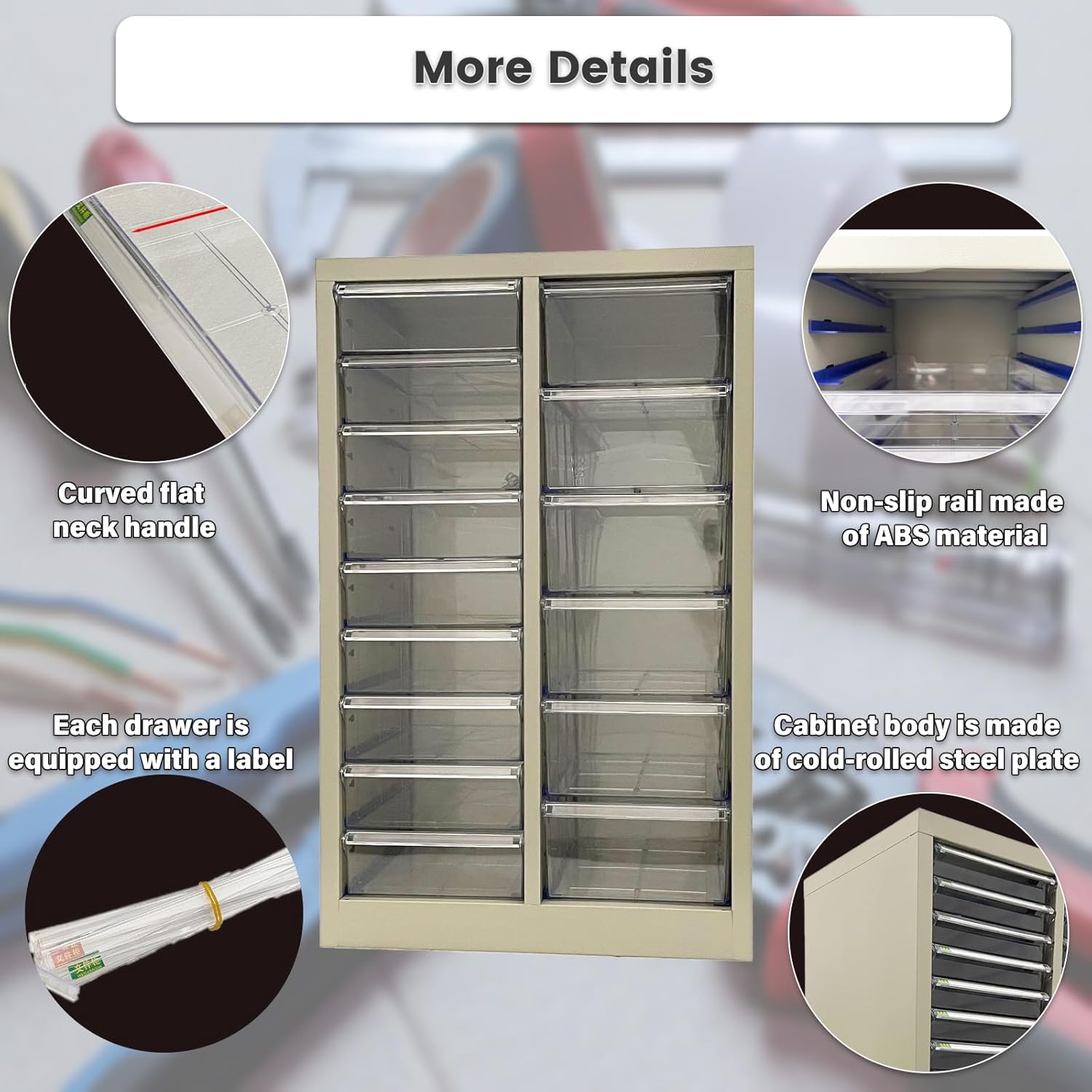 File Cabinets 15 Drawer Document Storage Cabinet Paper Organizer Filing Cabinet Combination Model with Large and Medium Drawers