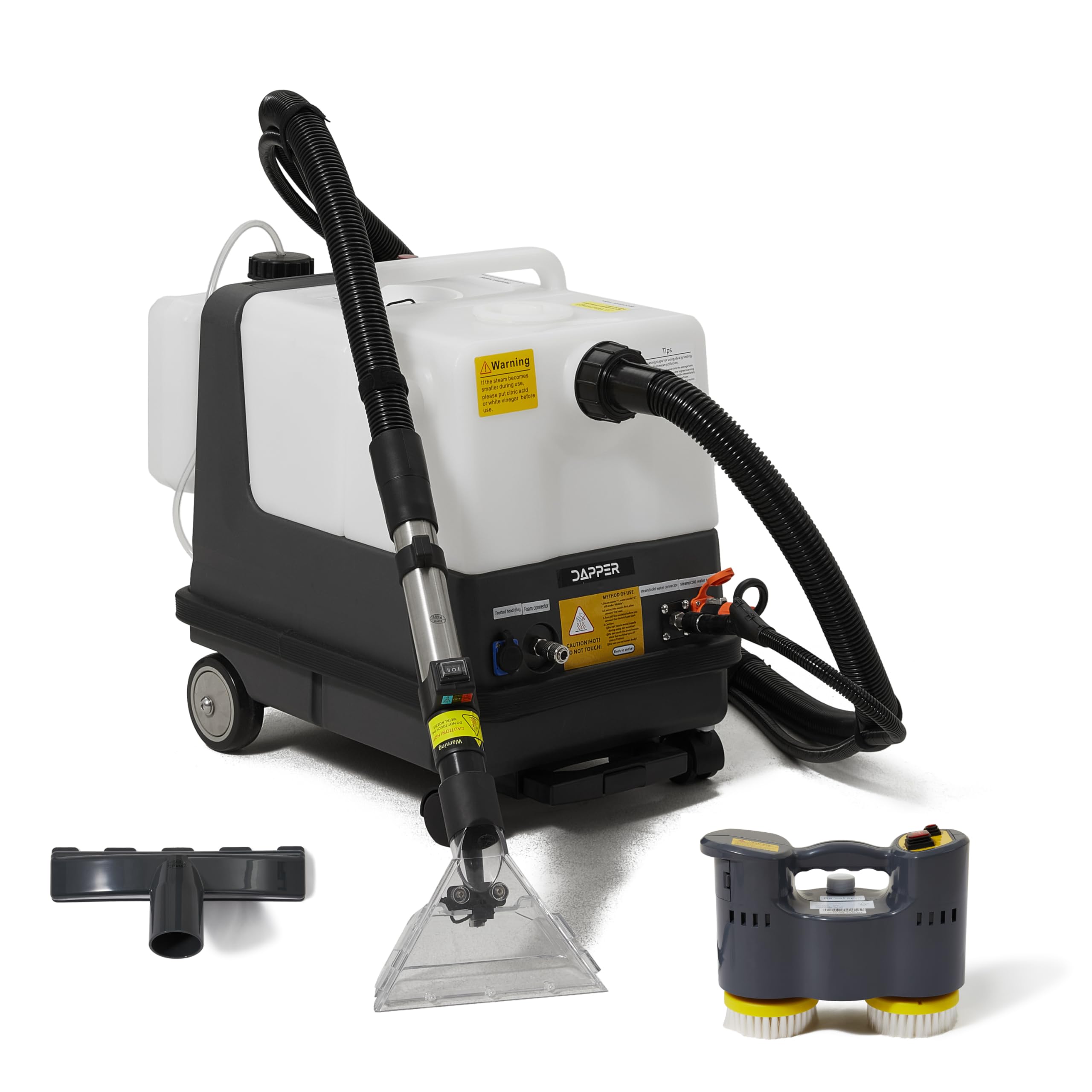 Photo 1 of Dapper Commercial Carpet and Upholstery Extractor Cleaning Machine with Steam, Spray-Vacuum, & Mite Remover. 2.5 Gal Tank — Designed for Deep Cleaning. Dual Separate Circuit Power Cords