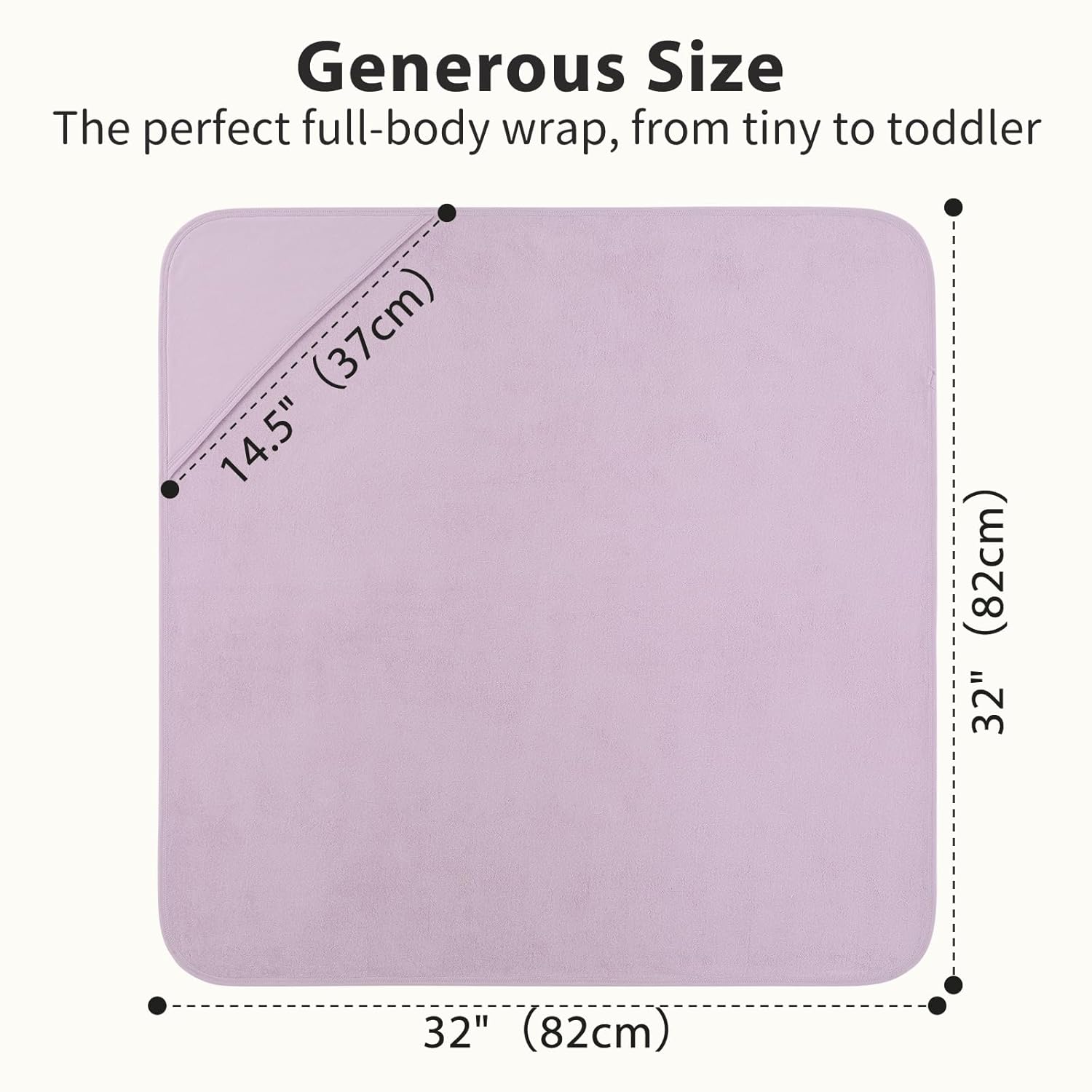 Hooded Baby Towels for Newborn,100% Cotton Baby Bath Towels with Hood for Infant Toddler Boy Girl, 2 Pack 32x32 Inch Soft & Absorbent Knit Terry Bath Essentials Purple Butterfly