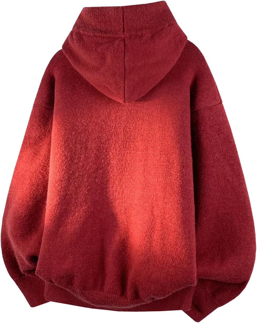 GURUNVANI Men's Henley Hoodie Sweater Loose Fit Buttoned Knitted Raglan Pullover​