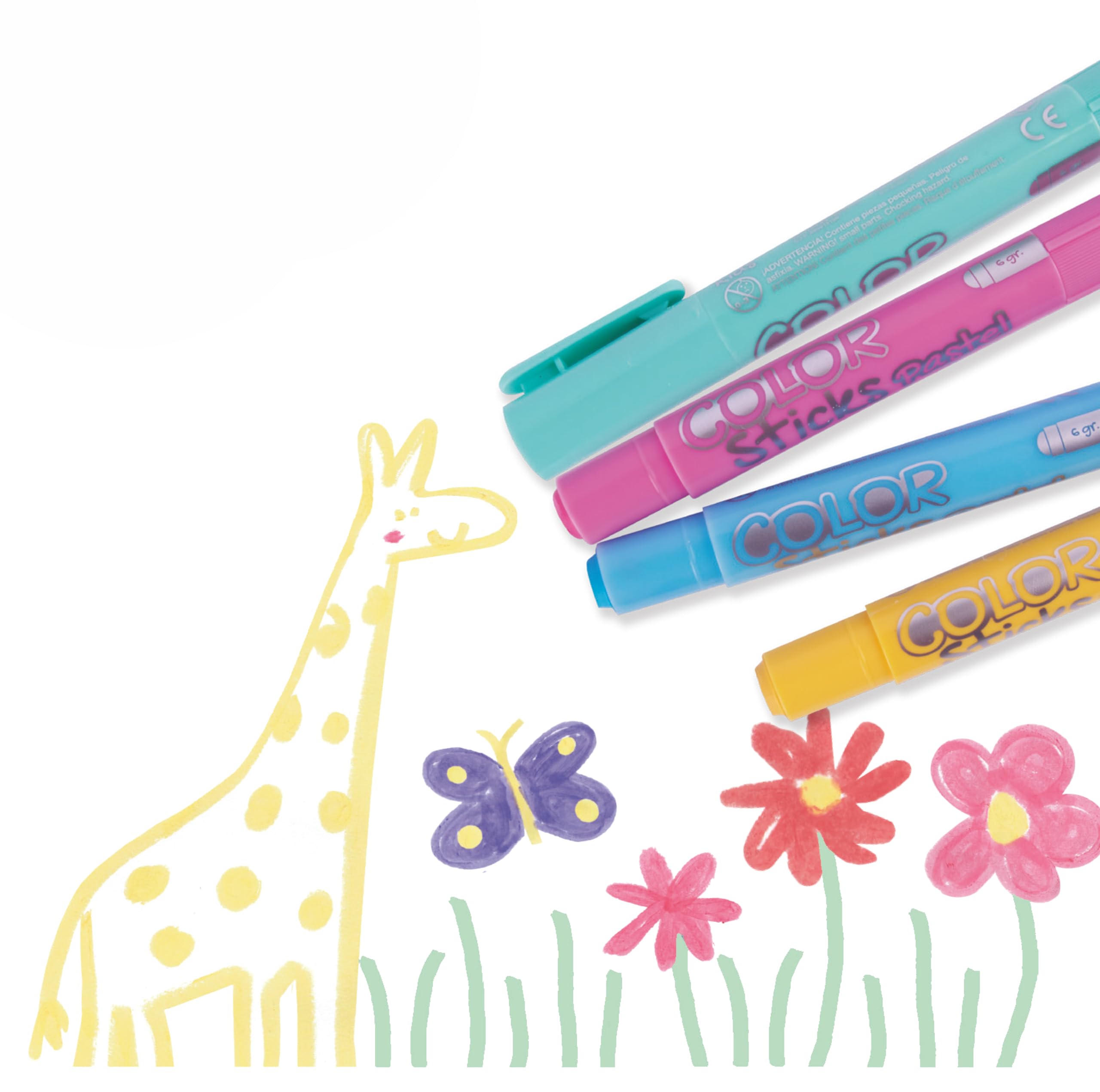 APLI Kids 18881 - Colore Sticks colori pastello - Tempere solide per bambini, 6 u.
