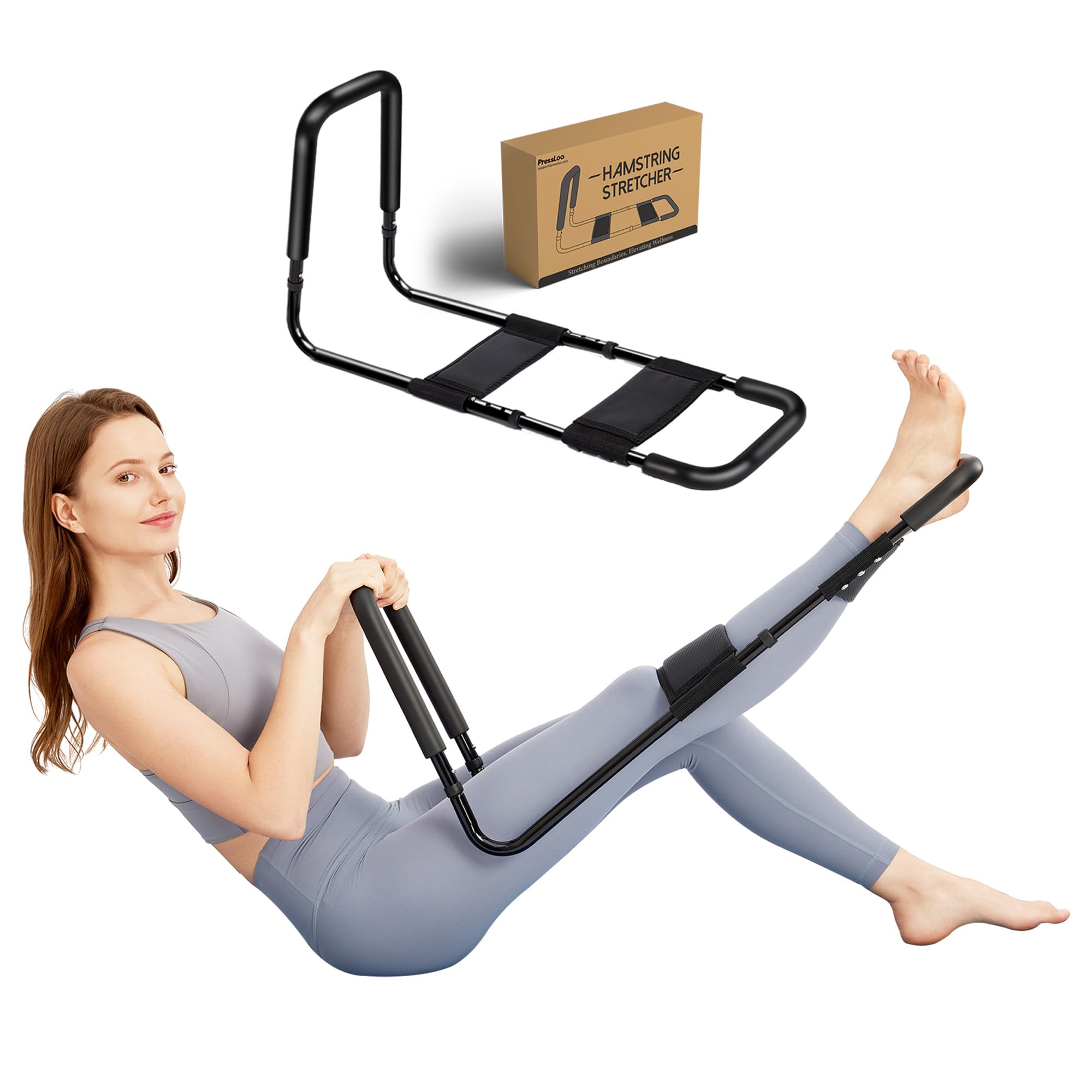 Hamstring Stretcher for Knee Pain Relief, Adjustable Low Back Stretcher Calf Stretching Equipment, Deep Muscle Stretch, MCL Surgery Recovery & Flexibility Training Machine - Upgraded 2025