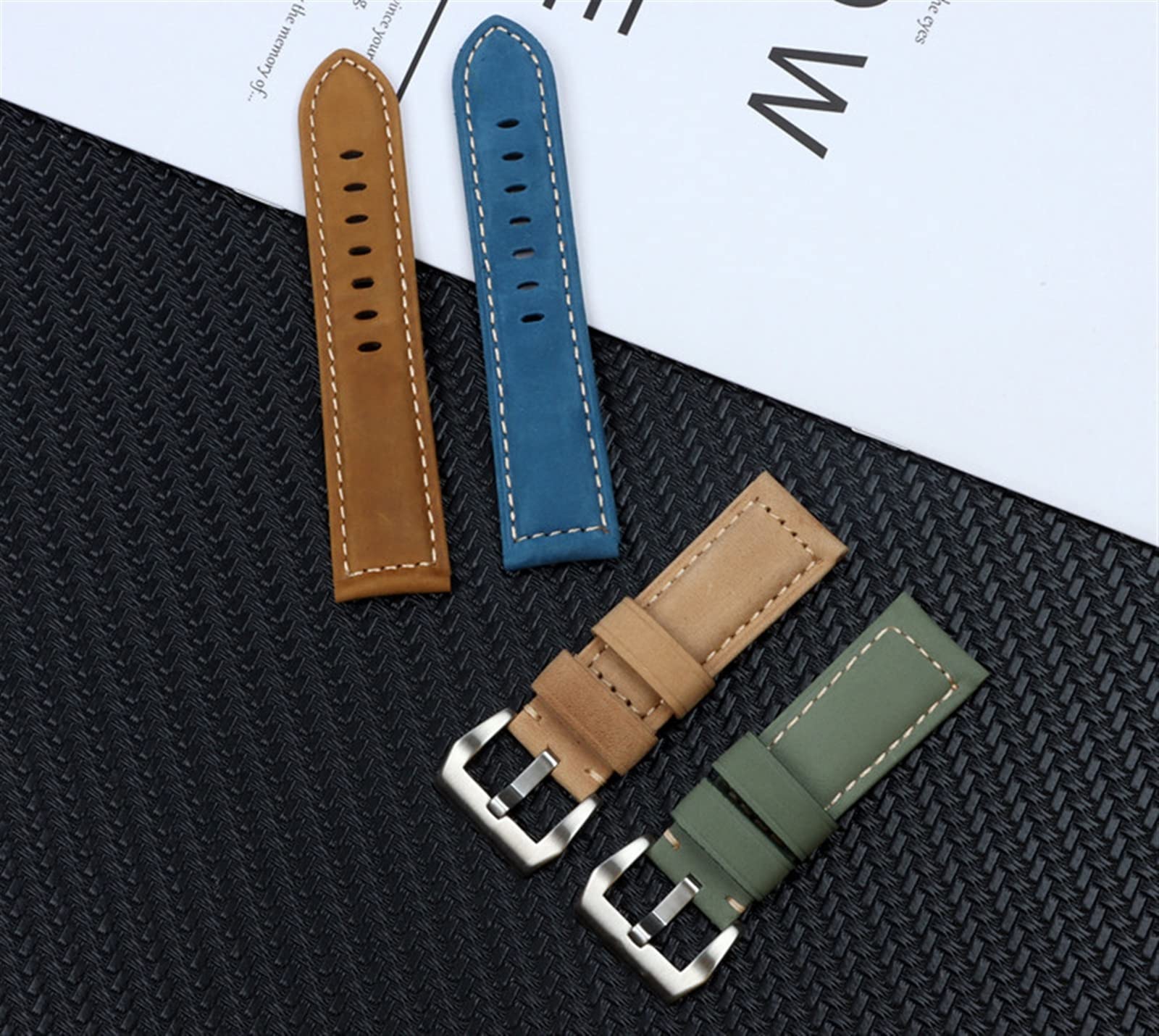 Luxus Marke Retro 22mm 24mm Vintage Kalb Pferd Nubuk Leder Für Panerai Strap Uhr Band Tang Schnalle