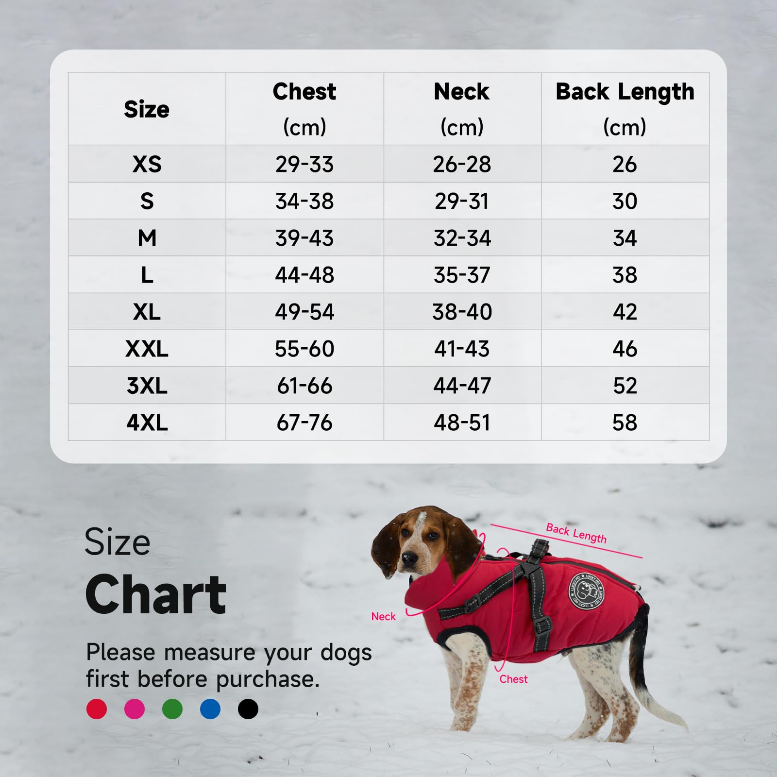 Waterproof Dog Coat with Harness Built in,Warm Winter Coat for Dogs,Dog Jacket for Small Medium Large Dogs - Image 3