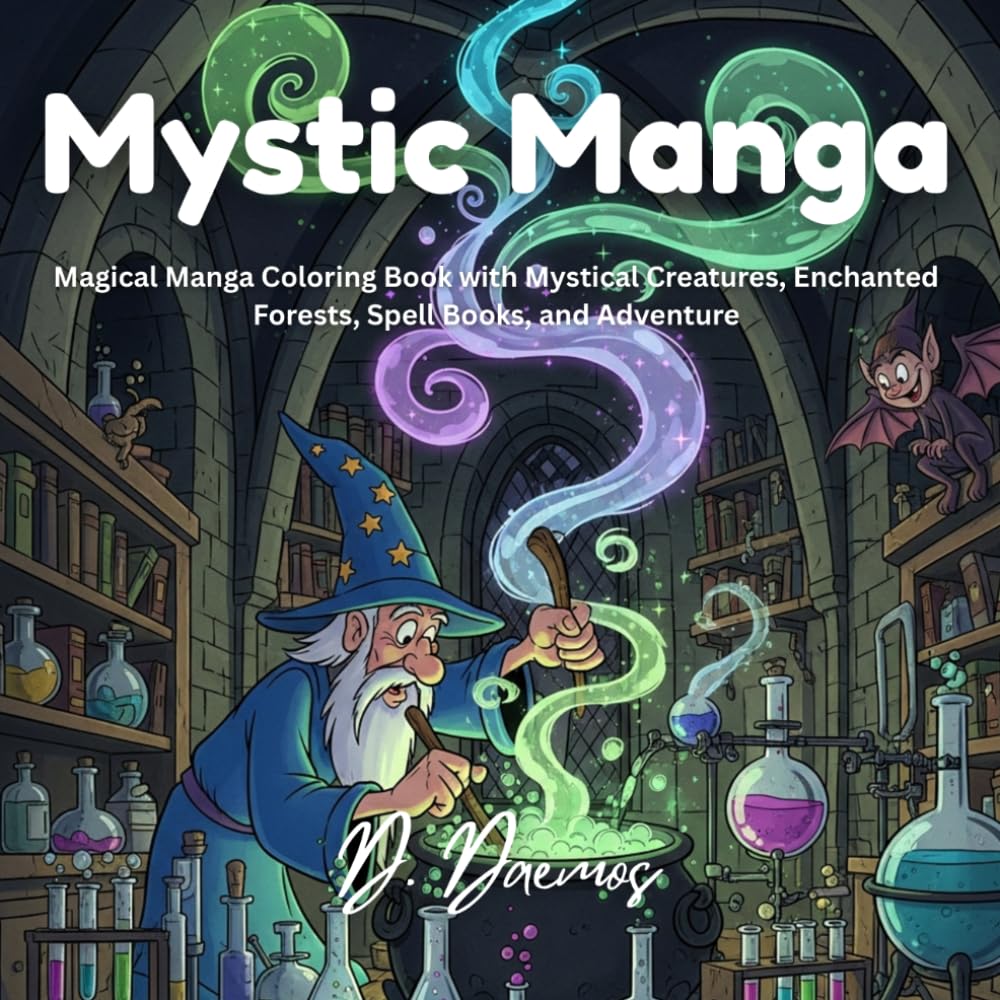 Mystic Manga: Magical Manga Coloring Book with Mystical Creatures, Enchanted Forests, Spell Books, and Adventure