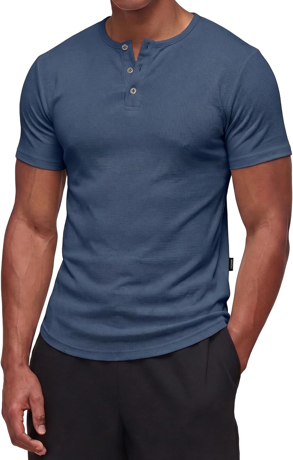 Dokotoo Men Mens Muscle Slim Fit T Shirts Crewneck Gym Workout Athletic Short Sleeve Henley Mens Shirts