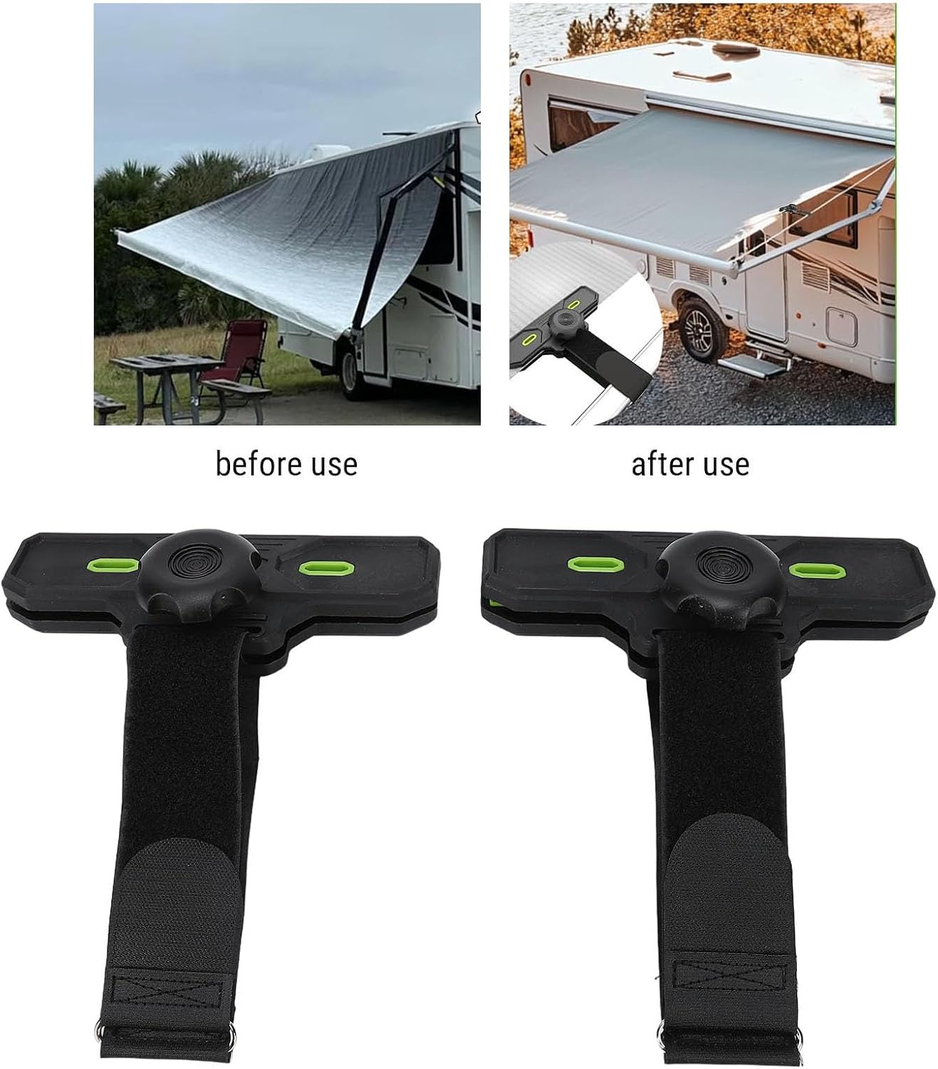 Garosa 2 Pcs RV Awning Clamp RV Awning Gripper Canopy Sunshade Gripper for Reinforcing Seams and Edges Resisting Wind Damage