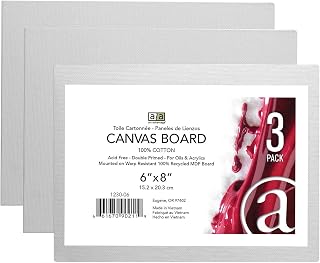 Art Advantage Canvas Board Recycled MDF 6x8 3pc - Recycled MDF Canvas Panels for Painting, Paint Canvas, Canvases for Painting, Acrylic, Oil & Watercolor Art, Professional & Hobby Use