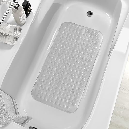 Miniatura 9 de ZHICHENG Alfombra de baño  Alfombra de ducha antideslizante  Alfombra antideslizante para bañera  Alfombra larga de 31.88 x 15.74 pulgadas para
