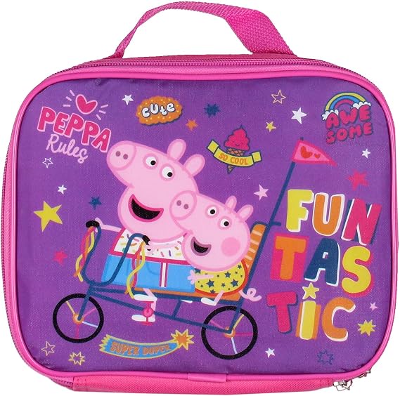 Peppa Pig School Travel Backpack Set For Girls With Detachable Insulated Lunch Box