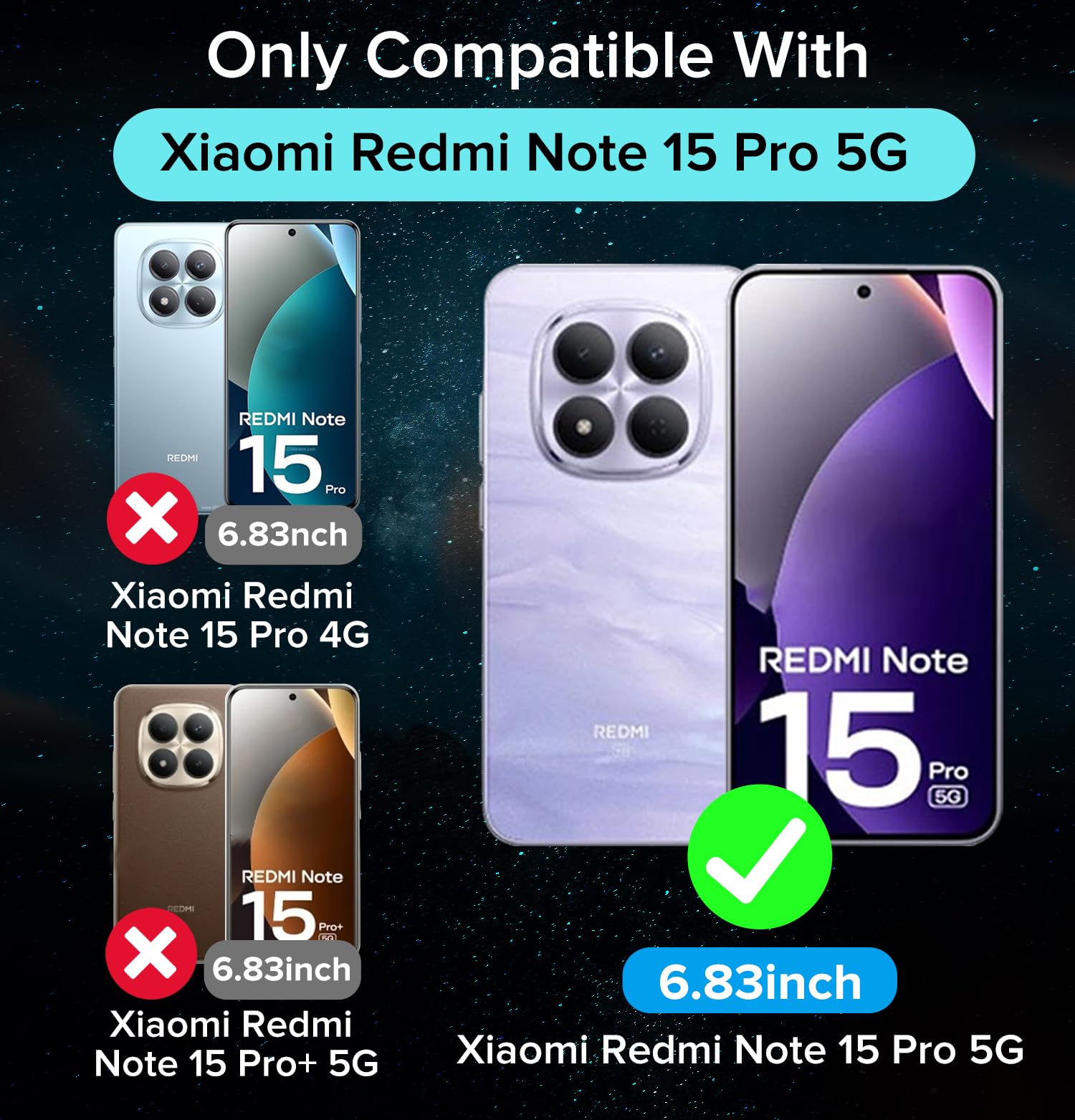 iVoler Cover per Xiaomi Redmi Note 15 Pro 5G (Non per Redmi Note 15 Pro 4G) con 2 Pezzi Pellicola Vetro Temperato, Custodia Antiurto Anti-Graffio Trasparente, Sottile Morbida in Silicone TPU Case