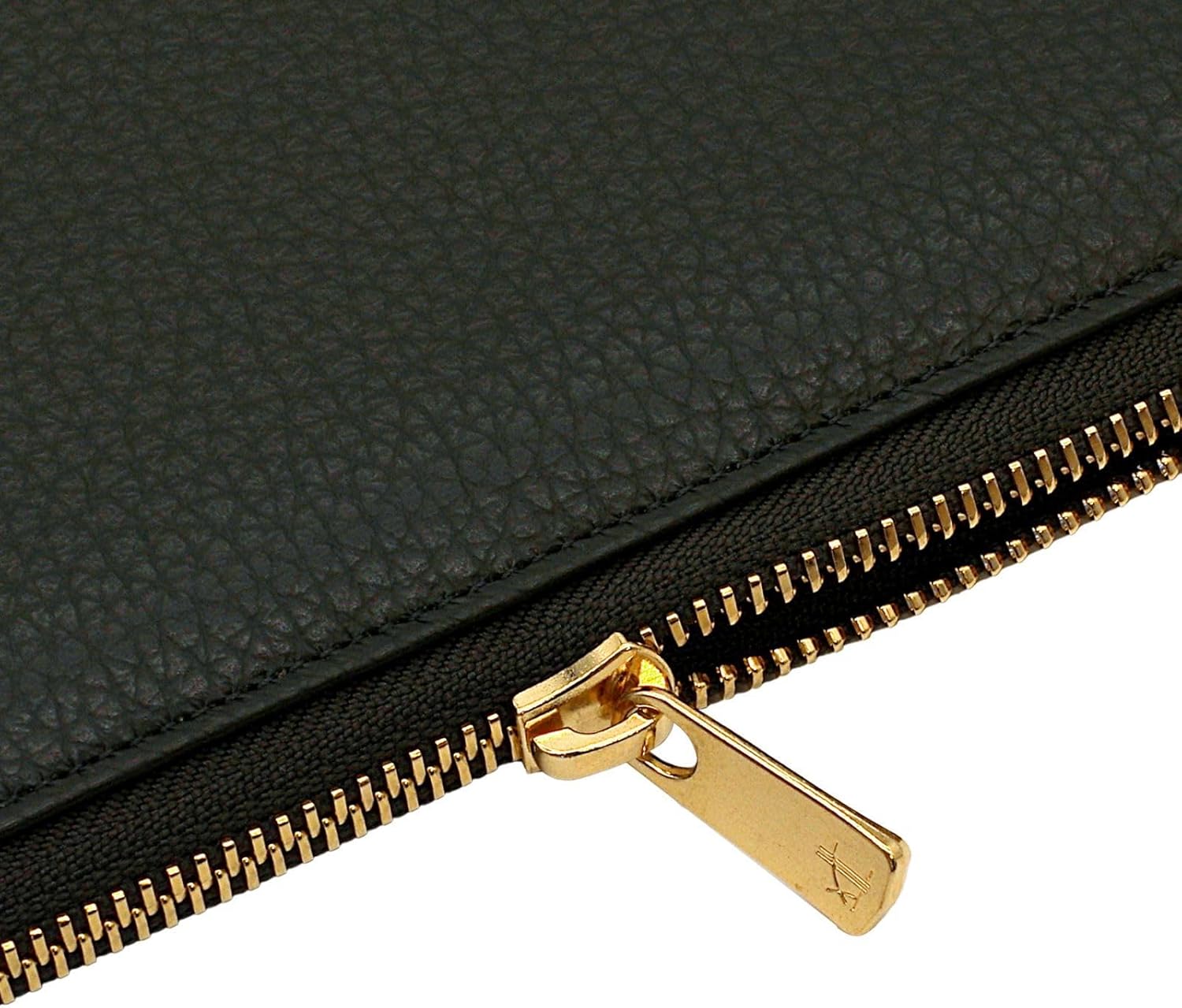 Quobadis Genuine Leather Notebook Cover [Bible Size/L Zip Cover] Timer 17 French Classic Green QUOVADIS Timer17 qv936lzfcgr
