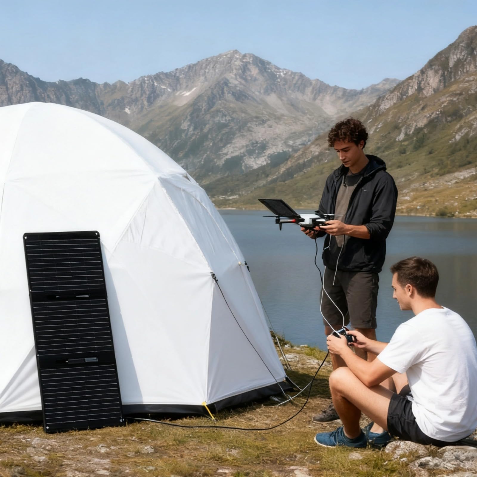 Cargador de panel solar portátil de 30 W, panel solar monocristalino plegable USB C ETFE, 12 V, excelente rendimiento, incluye cargador de coche, clips de cocodrilo y mosquetones, tasa de eficiencia