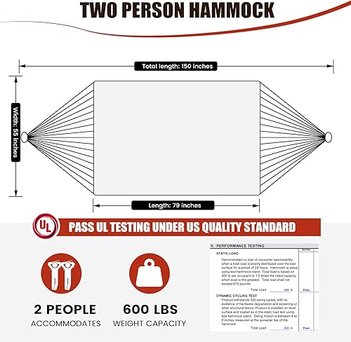 Miniatura 8 de OLALACOZY - Hamaca acolchada de celosía toscana de 13 pies en color SienaTaupe con barras de suspensión, almohada desmontable y cadenas, capacidad