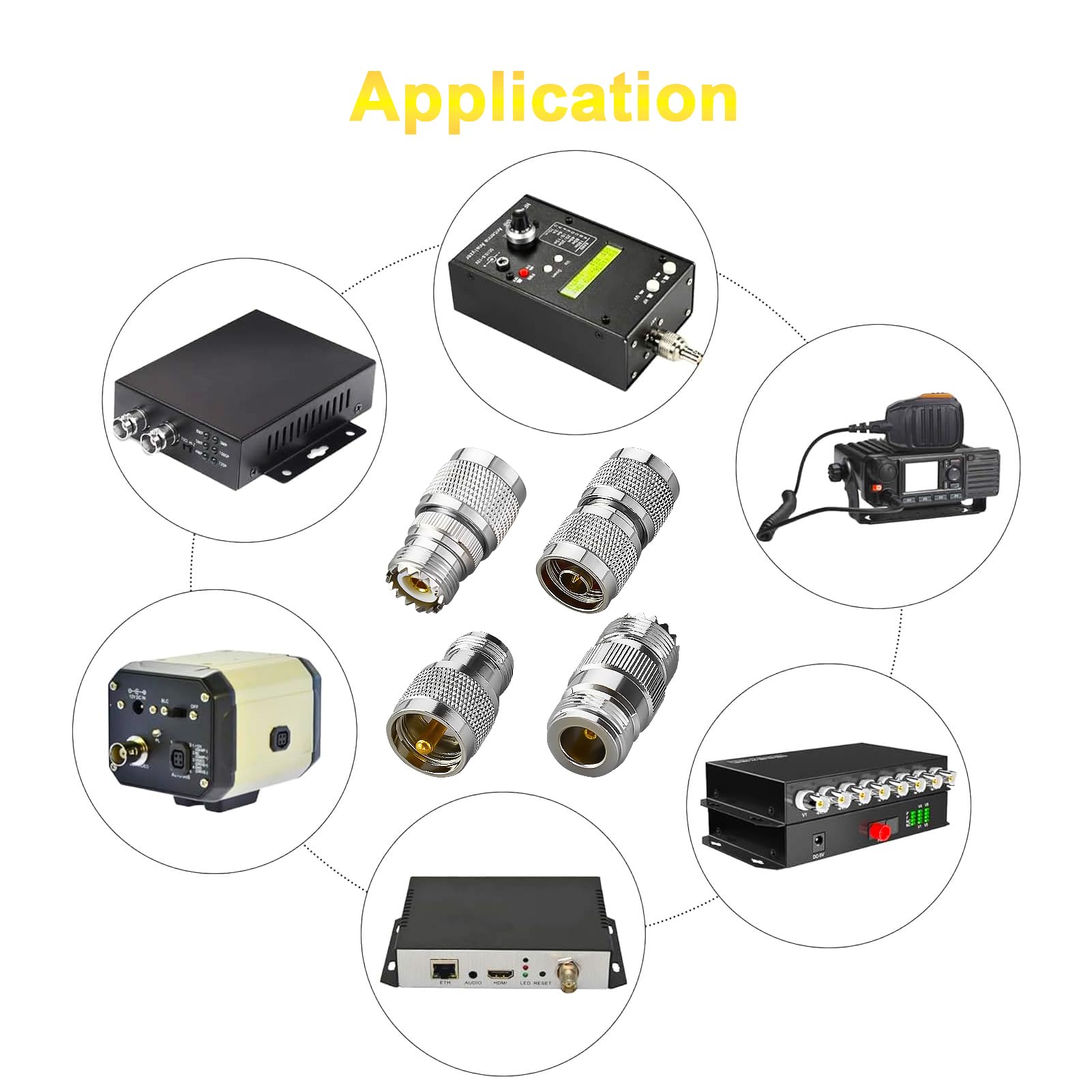 4 Pezzi di connettori coassiali RF N a UHF Adattatore Kit N Maschio/Femmina a UHF maschio PL-259 SO-239 Adattatore antenna per SWR, CCTV, applicazioni a microonde