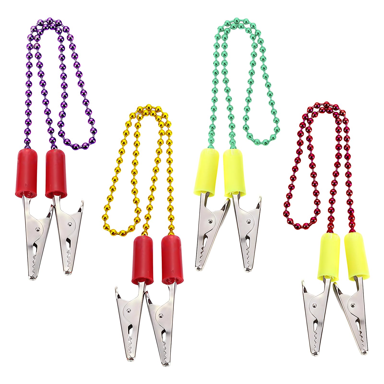 Msioytog Multicolor 4Pack Metal Beaded Napkins Clip Rustless Steel Durability Chain For Food Service Homes Kitchen Colorful Practical Durability Restaurant Napkins Clip