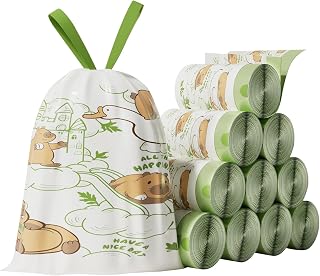 4 Gallon Drawstring Small Kitchen Trash Bags - 50 Counts | 4G Small Garbage Bags for Kitchen, Trash Can Liners, Leakproof ,Odor Control, Resists Leaks, Punctures, Rips