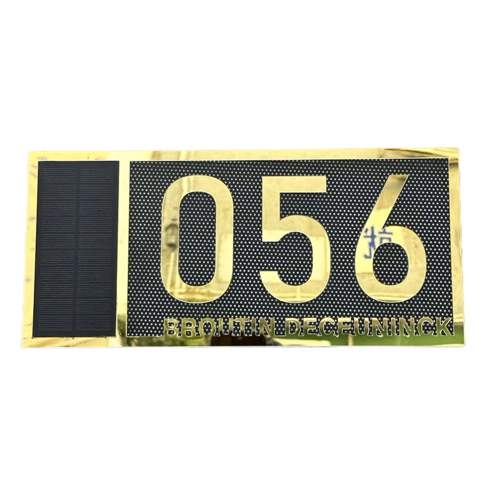 Numero civico personalizzato con luce solare,Segnaletica solare personalizzata per case,decorazione da parete personalizzata (oro)