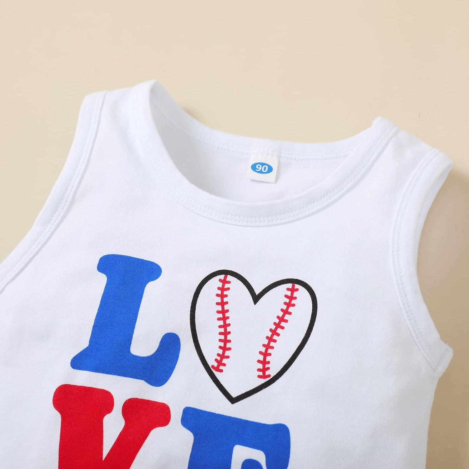 Magic Park 6M-8Y Girls Baseball Short Set Outfits Toddler Love Baseball Vest Shirt Tops Short Pants Kids Summer Clothes - Image 3